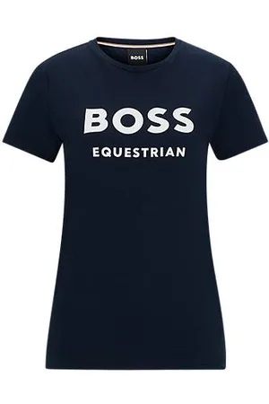 HUGO BOSS Koszulka jeździecka z elastycznej bawełny z logo