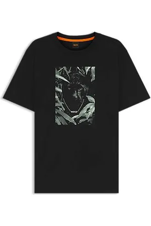 HUGO BOSS Koszulka z dżerseju bawełnianego z grafiką z motywem zwierzęcym