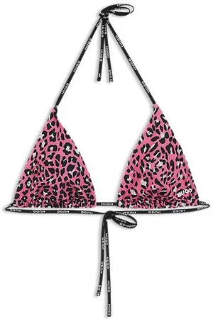 HUGO BOSS Wzorzysta góra od bikini z wiązaniami z logo