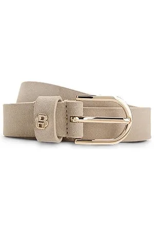 HUGO BOSS Pasek zamszowy z monogramem Double B