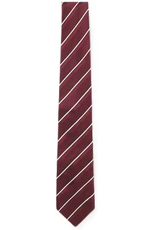 HUGO BOSS Krawat z jedwabiu w ukośne paski
