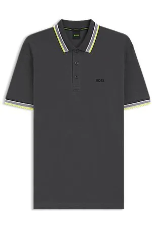 HUGO BOSS Koszulka polo Paddy z piki bawełnianej z podszyciem kołnierzyka zdobionym logo