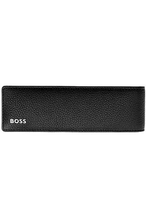 HUGO BOSS Etui na długopisy z czarnej ziarnistej skóry