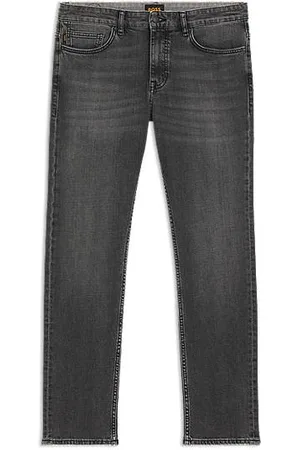 HUGO BOSS Jeansy Delaware o wąskim kroju z komfortowego denimu ze stretchem w szarym odcieniu