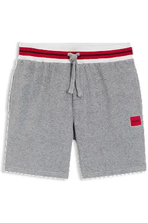 HUGO BOSS Szorty z mieszanki bawełny z kontrastowym wykończeniem