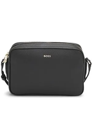 HUGO BOSS Torebka na ramię z ziarnistej skóry z literowym logo