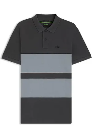 HUGO BOSS Koszulka polo z bawełnianej piki z logo i blokami pasków