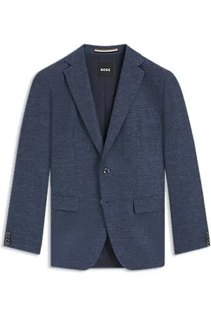 HUGO BOSS Dopasowana marynarka z elastycznego materiału w rzucik