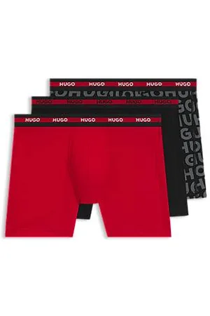 HUGO BOSS Trzypak bokserek z bawełny ze stretchem z logo na ściągaczu