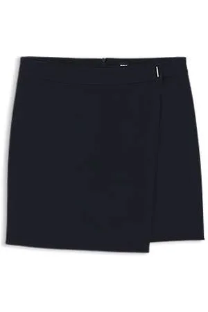 HUGO BOSS Spódnica mini z krepy z kopertowym przodem