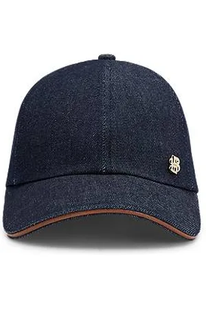HUGO BOSS Czapka z daszkiem z bawełny i denimu ozdobiona monogramem Double B