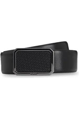 HUGO BOSS Pasek z włoskiej skóry z pełną klamrą z monogramem