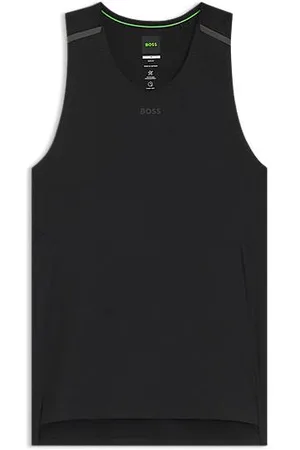 HUGO BOSS Sportowy top z siateczkowego dżerseju z dekoracyjnymi odblaskowymi detalami