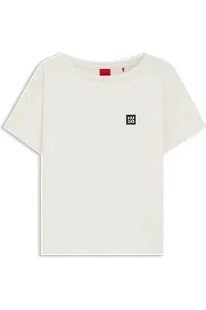 HUGO BOSS Koszulka od piżamy z modalu z nadrukiem logo