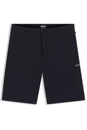HUGO BOSS Szorty od piżamy o splocie waflowym z wyszywanym logo