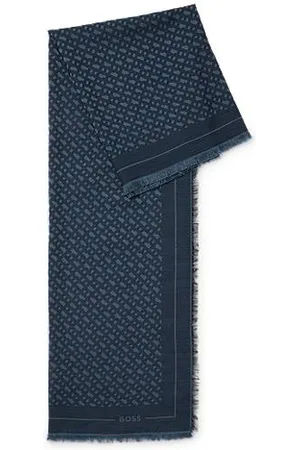 HUGO BOSS Szalik z modalu i wełny z żakardowym wzorem w monogramy