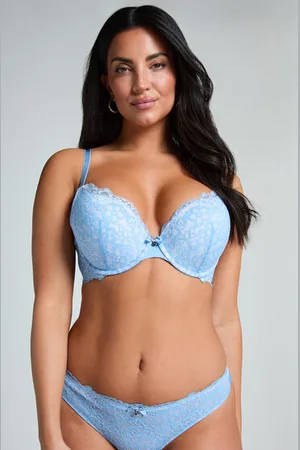 Hunkemöller Wyściełany biustonosz push-up z fiszbinami Marine