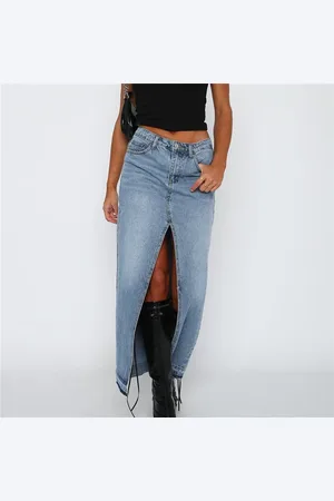 Intimica Spódnica maxi denim z rozcięciem