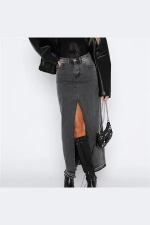 Intimica Spódnica maxi denim z rozcięciem