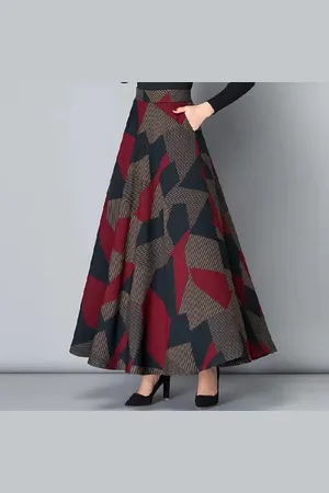 Intimica Elegancka spódnica maxi we wzory