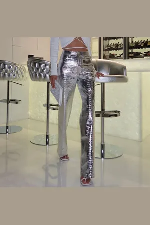 Intimica Eleganckie spodnie skórzane damskie