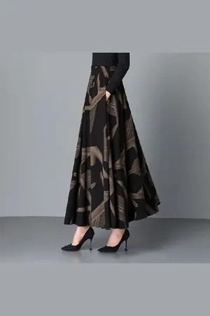 Intimica Elegancka spódnica maxi we wzory