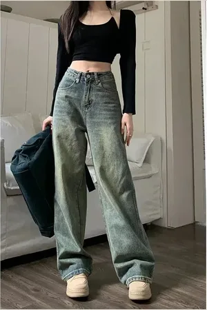 Intimica Spodnie jeansowe damski w stylu retro