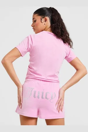 Juicy Couture Szorty Dmnt Heart Logo Sht Pink