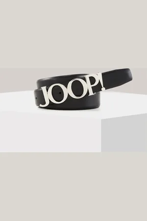 JOOP! Pasek skórzany w kolorze czarno-srebrnym