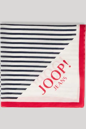 JOOP! Chusta/szal Ariel w kolorze białym/niebieskim w paski