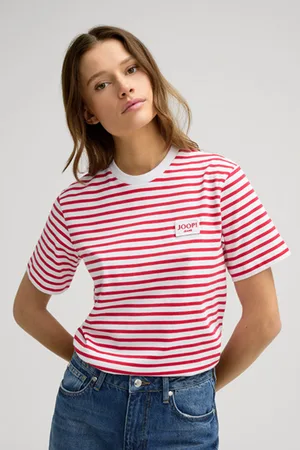 JOOP! T-shirt Teele czerwono-biały w paski