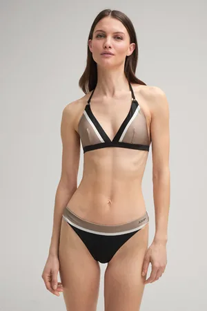 JOOP! Trójkątny top od bikini w kolorze wielbłądzim z czarnym