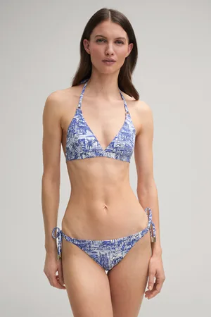 JOOP! Trójkątny top od bikini w kolorze niebiesko-białym