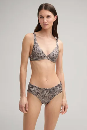 JOOP! Top od bikini ze wzorem skóry węża w kolorze czarno-brązowym
