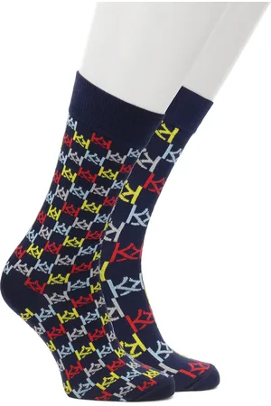 Kazar Skarpety męskie z dużymi i małymi monogramami