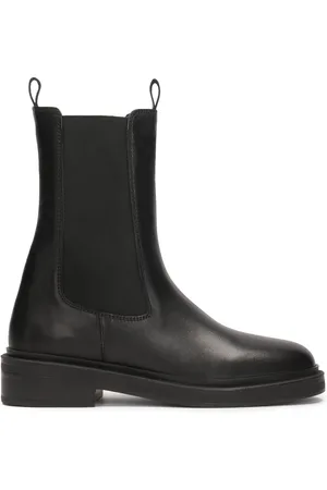 Kazar Skórzane chelsea boots na płaskiej podeszwie