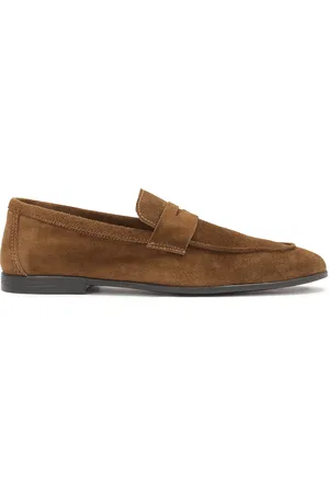 Kazar Klasyczne brązowe loafersy z zamszu