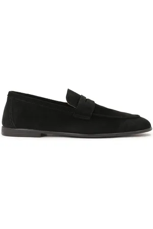 Kazar Komfortowe czarne loafersy z zamszu