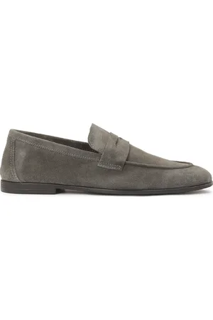 Kazar Szare loafersy z zamszu