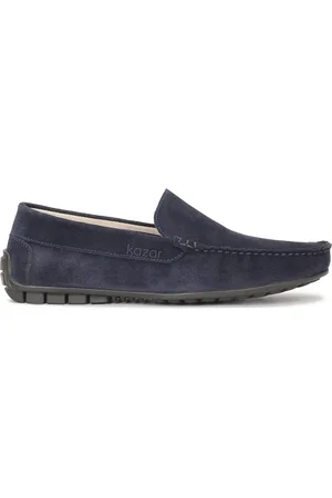 Kazar Mokasyny driving mocs z granatowego zamszu