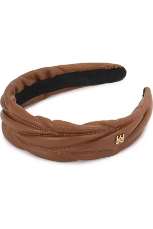 Kazar Elegancka skórzana opaska do włosów z małym monogramem
