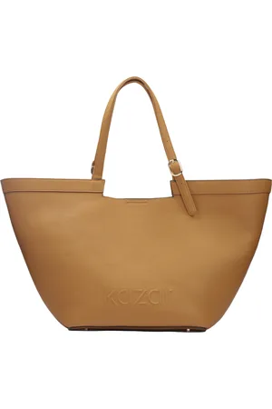 Kazar Duża tote bag ze skóry w jasnobrązowym kolorze