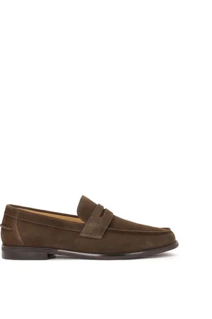 Kazar Klasyczne loafersy z brązowego zamszu