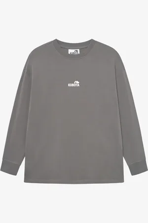 Kubota Longsleeve bawełniany Statement brązowy S