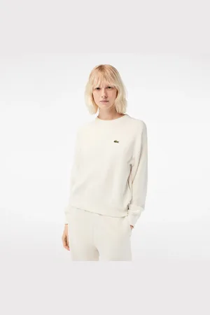 Lacoste Damski sweter z okrągłym dekoltem z bawełny organicznej