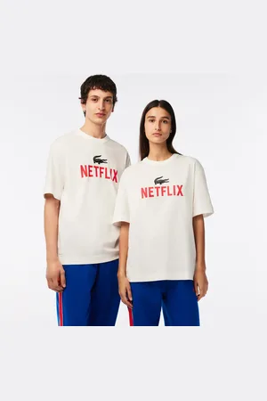 Lacoste T-shirt unisex z bawełny organicznej x Netflix Loose Fit