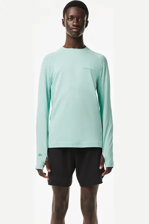 Lacoste Męski T-shirt z bawełny organicznej z długim rękawem Slim Fit