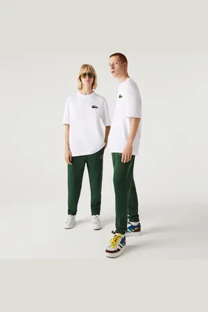 Lacoste T-Shirt Unisex Z Grubej Bawełny Organicznej Z Dużym Logo Krokodyla Loose Fit