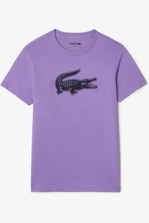 Lacoste Męski T-shirt z oddychającego dżerseju z nadrukiem 3D z logo krokodyla SPORT