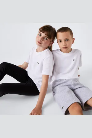 Lacoste Dziecięcy T-Shirt Z Dżerseju Bawełnianego Z Okrągłym Dekoltem